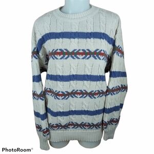 𝅺Vintage cable knit sweater grandpa style Large